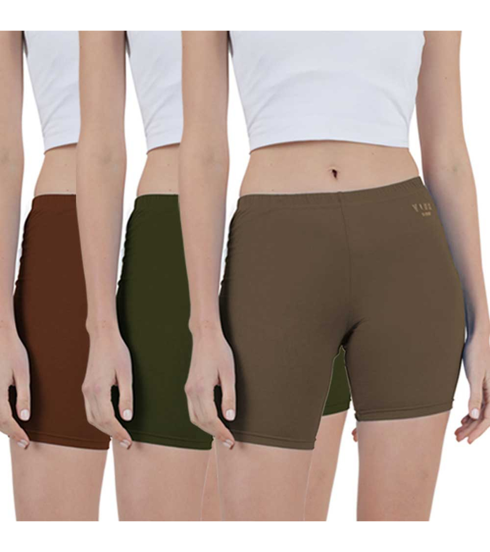 Vink Multicolor Womens Yoga Shorts 3 Pack Combo